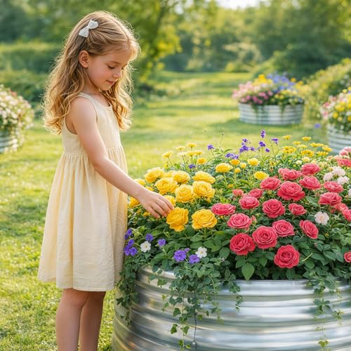 Galvanized Raised Garden Bed Kit (2×2×1ft / 1-silver)