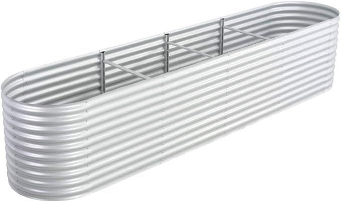 Garden Raised Bed 157.5"x31.5"x31.9" Galvanized Steel Silver,Raised Garden Bed,Outdoor Planters for Flower Herb Garden