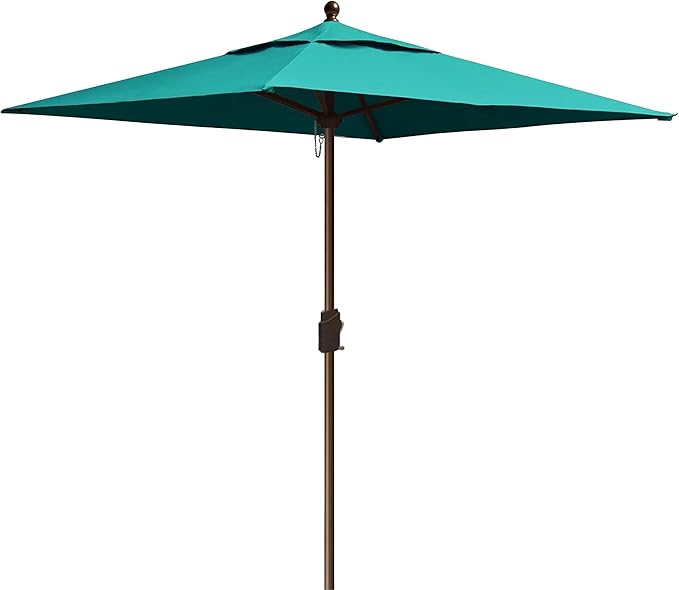 EliteShade USA 10-Year-Non-Fading 6x6Ft Square Market Umbrella Patio Outdoor Table Umbrella with Ventilation, Teal