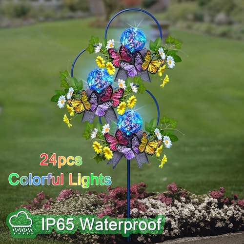 Solar Lights Outdoor Garden Stakes (Coloful Flower)