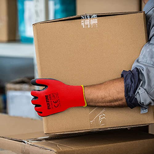 Safety Work Gloves for Men 60 Pairs (Red / Small)