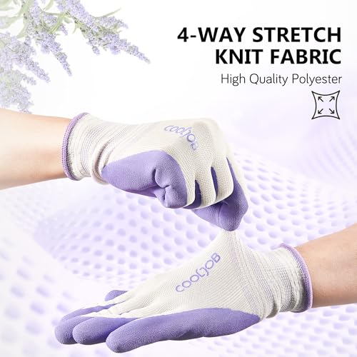 10 Pairs Gardening Gloves for Women (Lavender Purple, Apple Green / Medium (Pack of 10))