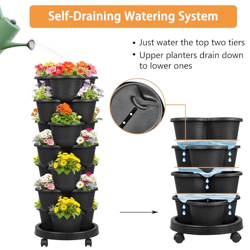 7 Tier Vertical Garden Planter (Black / 7 Tier)