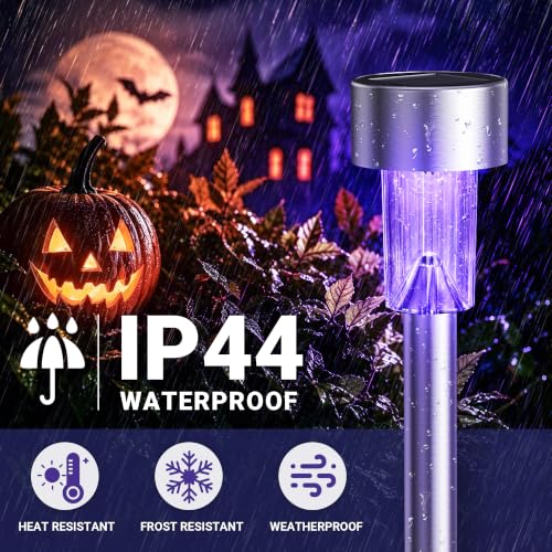Solar Halloween Lights Outdoor Waterproof 12 (Purple / 12 pack)