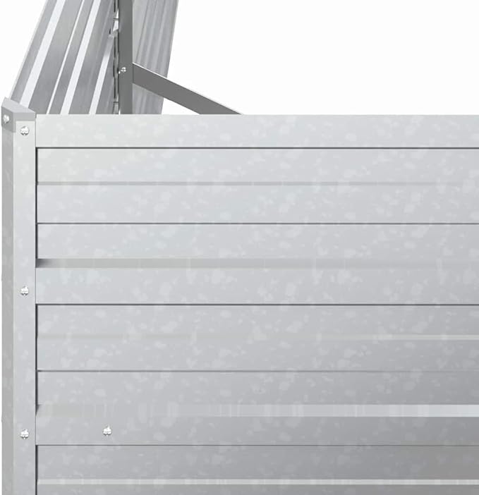 Galvanized Steel Raised Garden Bed for Outdoor Plants, 63x15.7x30.3 Inch Silver Metal Planter Box for Vegetables, Flowers, Herbs