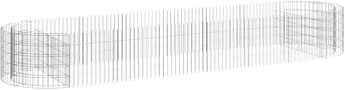 vidaXL Galvanized Iron Gabion Raised Bed - Long-Lasting Exterior Garden Planter - Stunning Silver Finish - Ideal for Patio & Garden Flowers - Easy Assembly Required