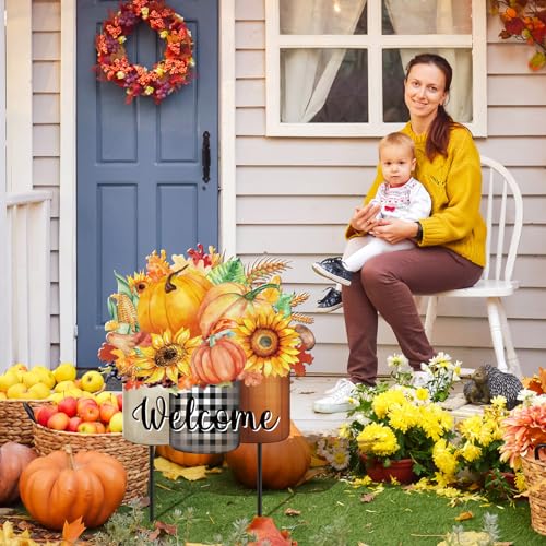 Fall Metal Stakes Yard Decor (Classic)