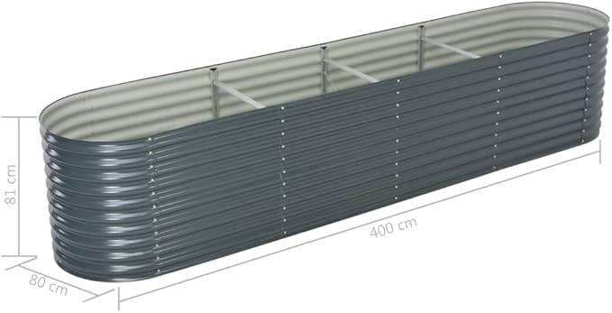 Metal Raised Garden Bed for Vegetables,Outdoor Garden Raised Planter Box, Backyard Patio Planter Raised Beds for Flowers,Herbs,Fruits Garden Raised Bed 157.4"x31.4"x31.8" galvanized Steel Gray
