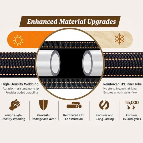 100FT Flexible Garden Hose & 10Modes Nozzle (Orange-Black / 100 Feet)