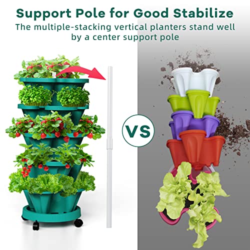 Strawberry Vertical Planters Tower Garden (Hunter Green / 7 Tier-1 Pack)