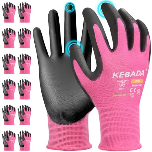 W1 Safety Work Gloves Women (12 Pairs-pink / X-Small)