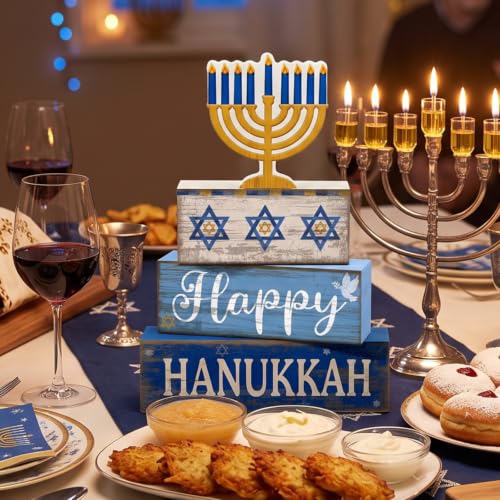 4 Pcs Hanukkah Table Decor for Home (Candlestick 2)