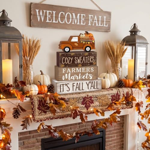4 Pcs Fall Truck Table Decor (It's Fall Ya'all)