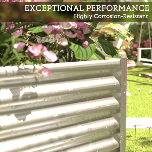 4 Pack 6x3FT Corrugated Galvanized Steel Raised Garden Bed Outdoor (6x3 feet)