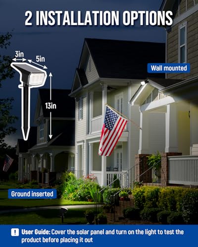 Solar Spot Lights Outdoor Waterproof (Natural Light / 1 Pack)