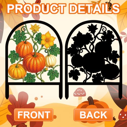 6 Pack Fall Pumpkin Decorative Garden Fence (Pumpkin)
