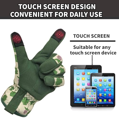 Leather Gardening Gloves (1 Pair Per Pack-green Leaf / Large)