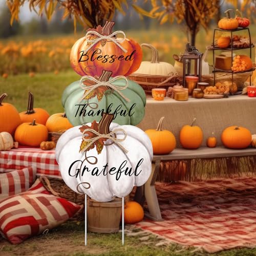 3 Pcs 31 Inch Fall Outdoor Decorations Yard Sign (Vintage Color)