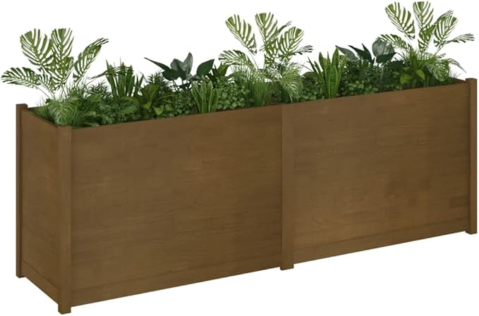 Garden Planter,Garden Decoration,Backyard Raised Beds,Freestanding Planters,Gardening Accessories,Herb Planters,for Balconies,Terraces,Gardens,Patios,Honey Brown 78.7"x19.7"x27.6" Solid Wood Pine