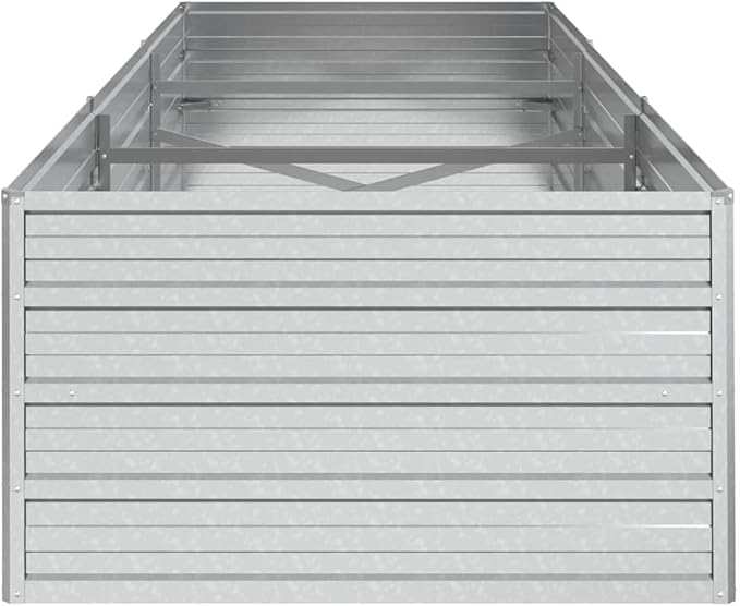 Garden Raised Bed Silver Galvanized Steel, Large 94.5x31.5x17.7 Inch Outdoor Planter for Vegetables, Herbs, Flowers