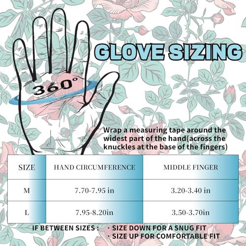 Women Garden Gloves (1 Pair Per Pack-lake Blue-florals / Medium)