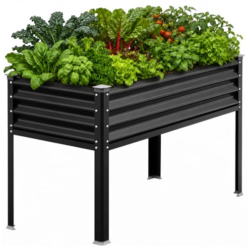 Raised Garden Bed with Legs (Black / 48x24x32in)