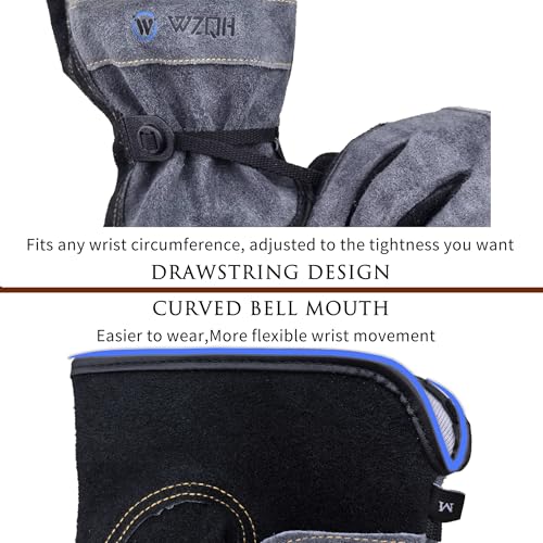 Leather Work Gloves for Men or Women.Gardening (Small (Pack of 1) / Grey - Black)