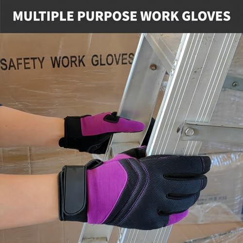 2 Pairs Spandex Work Gloves (2 Pairs Per Pack-purple Work Gloves / Medium)