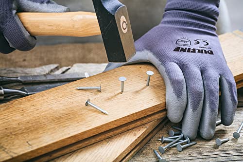 Safety Work Gloves for Men & Women 12 Pairs (Grey / Small)
