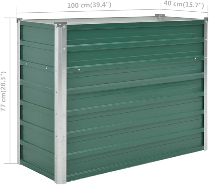 Raised Bed Green Galvanized Steel Cactus potsGeometric planters Indoor Plant Holders Cactus planters for Backyard Outdoor 39.4 x 15.7 x 30.3 in