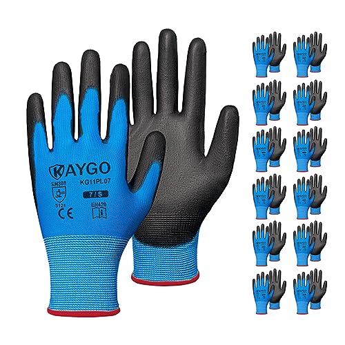 Safety Work Gloves for Men Women (Blue / Small)