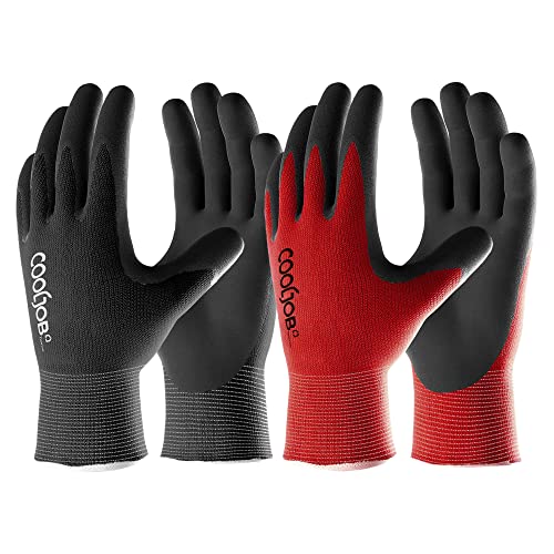 Gardening Gloves for Men (Black & Red (Latex) / Medium (Pack of 6))