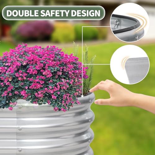 Galvanized Raised Garden Bed Outdoor (Silver / 4×2×1ft（4pcs）)