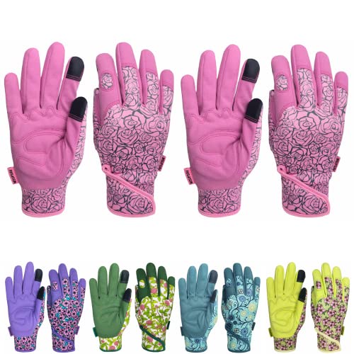 2 Pairs Garden Gloves for Yard Work (2 Pairs Per Pack-pink / Large)