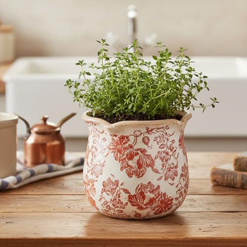 Country Farmhouse Fall Planters (Red Flower)
