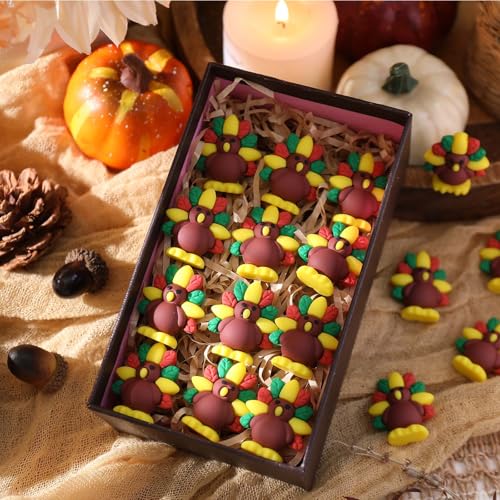 50 Pcs Mini Fall Thanksgiving Turkey Figures Bulks (Thanksgiving Turkey)