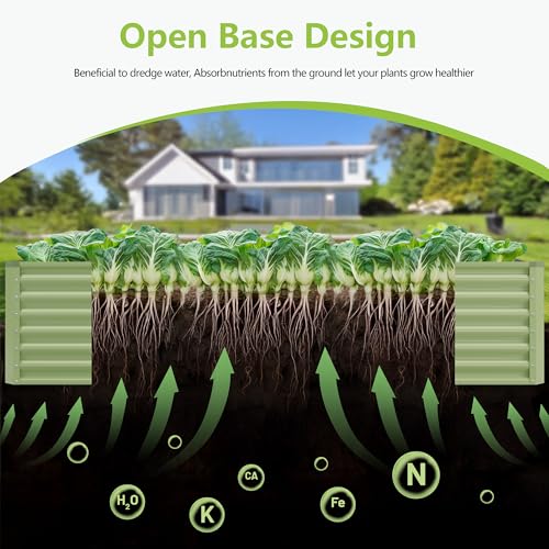 8x2x2FT Galvanized Raised Garden Bed (8x2x2 / Green)