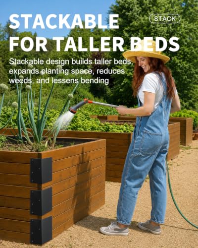 8 Pcs 6" x 3" x 3" Raised Garden Bed Corner Brackets for Wood Planter Box (8Pcs-6" x 3" x 3")