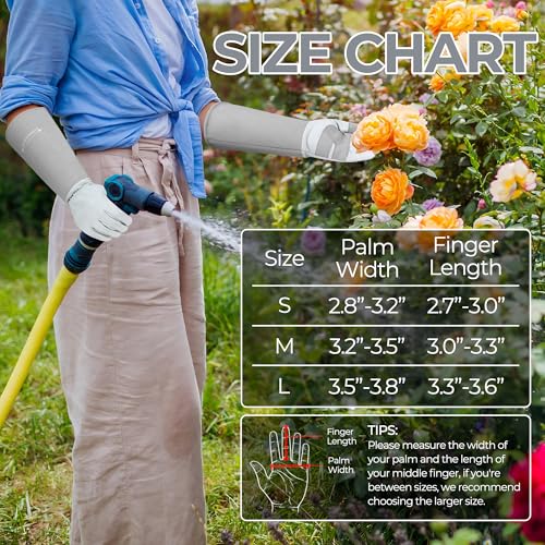Long Gardening Gloves for Men & Women (Silver Gray / Large (Pack of 1))