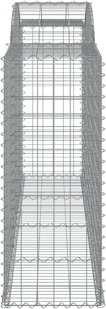 Gabion Basket Set of 3, Silver Galvanized Iron, Large Durable Outdoor Landscaping Fencing for Garden Raised Beds and Planter Boxes