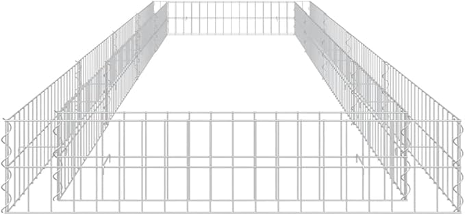 Galvanized Steel Gabion Raised Bed for Outdoor Gardening, Large Rectangular Planter with Rustproof Heavy-Duty Design for Patio and Garden Decoration