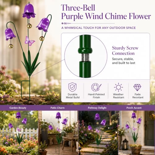 Metal Carnivorous Plant Garden Stake (Purple-1pc)