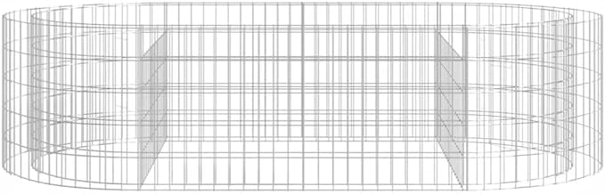 vidaXL Galvanized Iron Gabion Raised Bed - Sturdy and Weather-, Perfect for Garden/Patio Flower Border, Easy Assembly Required, Silver