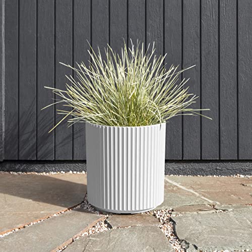 Demi Series Round Planter for Porch (White / 16 inch)