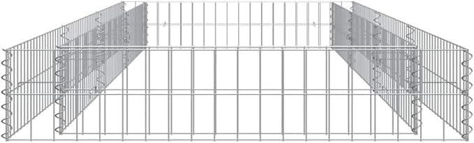 Gabion Raised Garden Bed, Silver Galvanized Steel Planter, 118.1x39.4x7.9 Inches, Durable Outdoor Planter Box for Flowers, Herbs, Vegetables