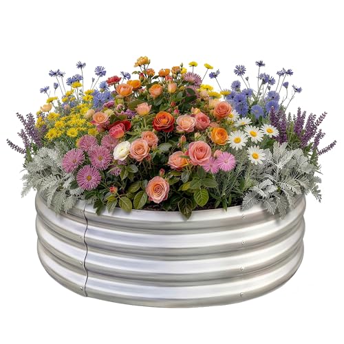 Galvanized Raised Garden Bed Kit (2×2×1ft / 1-silver)