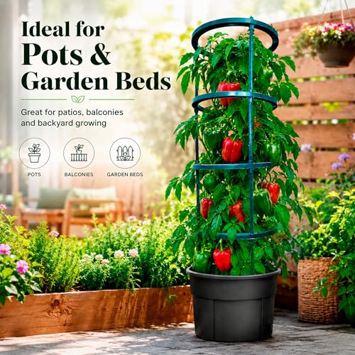 Tomato Cages Heavy Duty Garden Trellis for Raised Beds & Pots