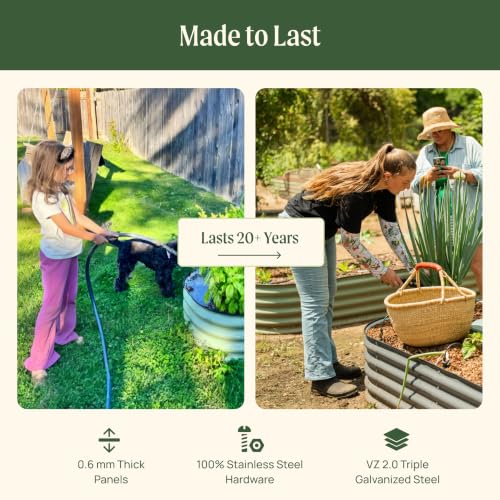 Raised Garden Bed Kit (Olive Green / 17" Tall)
