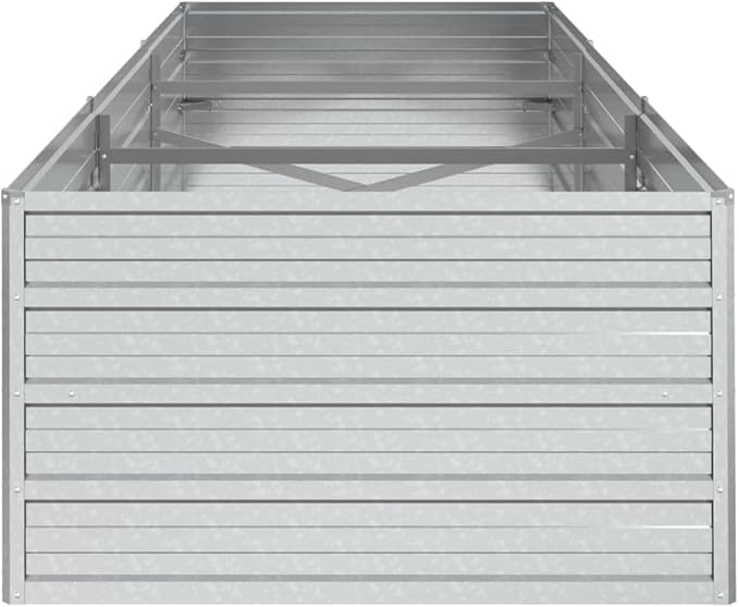 YAFF Garden Raised Bed Silver Galvanized Steel Large,Pots & Planters-316888