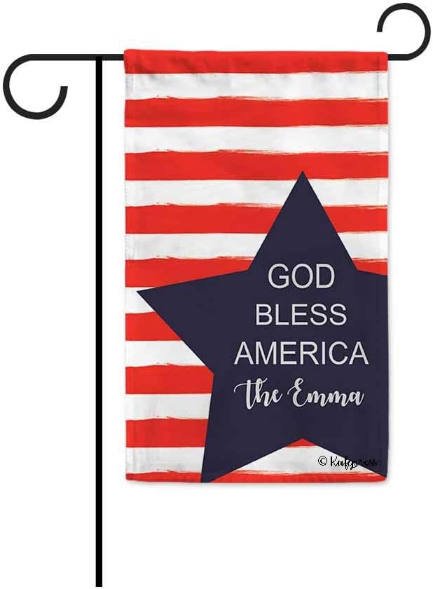 God Bless America Patriotic Garden Flag Star and Stripes Us Banner for Outdoor 12.5X18 Inch Print Double Sided